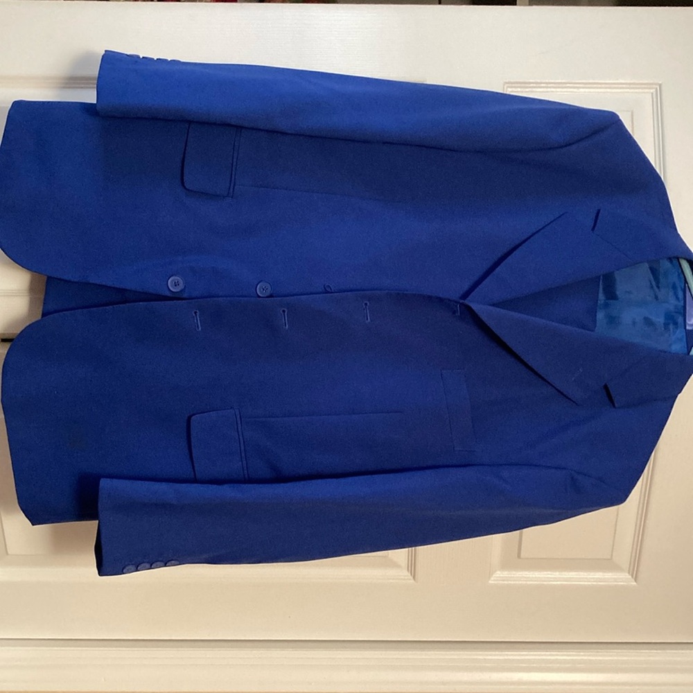 Vittorio St Angelo royal blue men’s two piece suit 40R jacket and 34R pants
